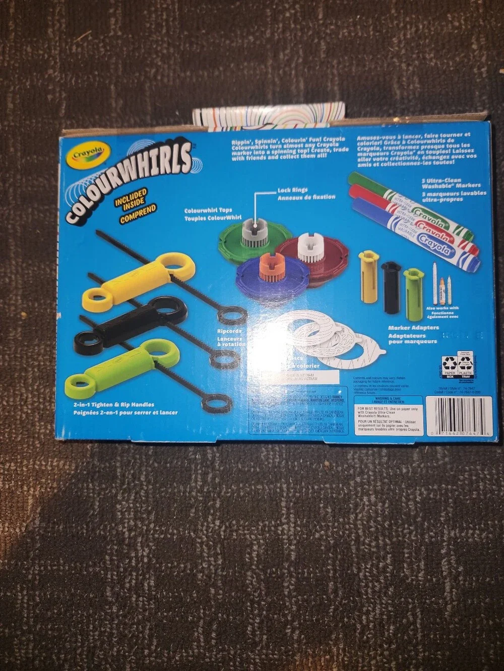 Crayola ColourWhirls 3-Pack Spinning Art Toys - Blue, Green, Orange